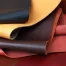 Different types of leather skins, colorful and textured.
