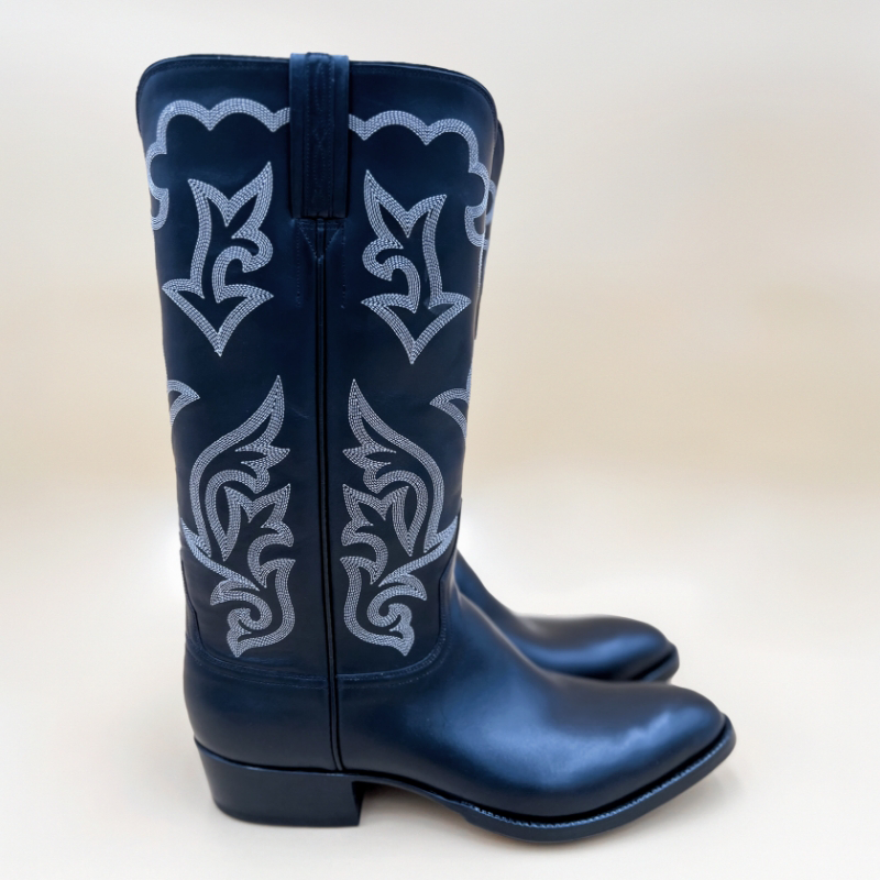 Custom calf leather boots with detailed shaft stitching. Handcrafted for a tailored fit, lasting comfort, and timeless style.